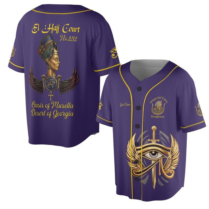 Personalized Court Name DOI Queen of Eternity Shriners AEAONMS 3D Baseball Jersey Shirt Size S-5XL