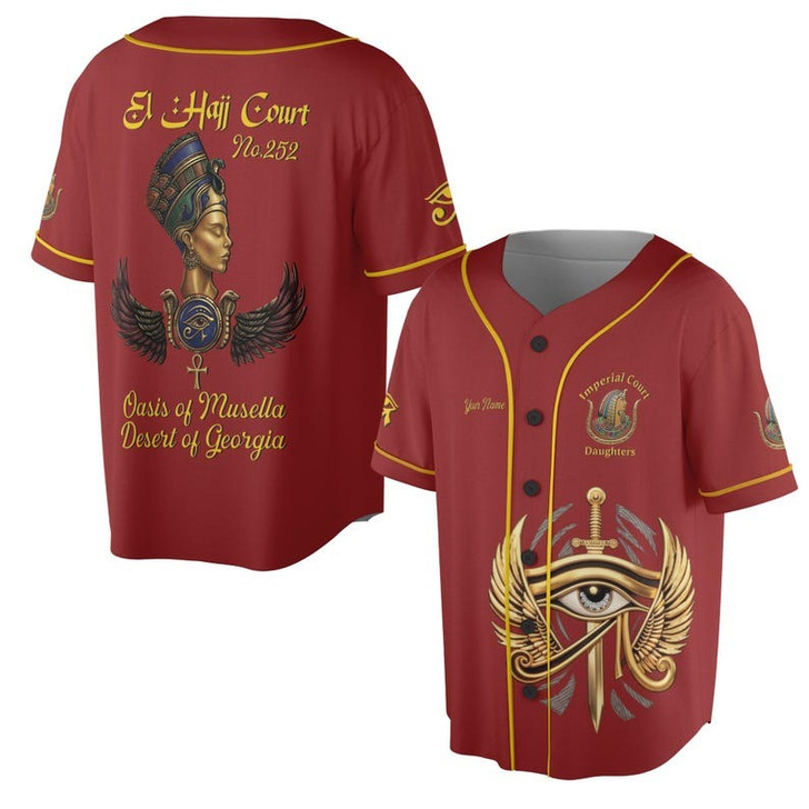 Personalized Court Name DOI Queen of Eternity Shriners AEAONMS 3D Baseball Jersey Shirt Size S-5XL