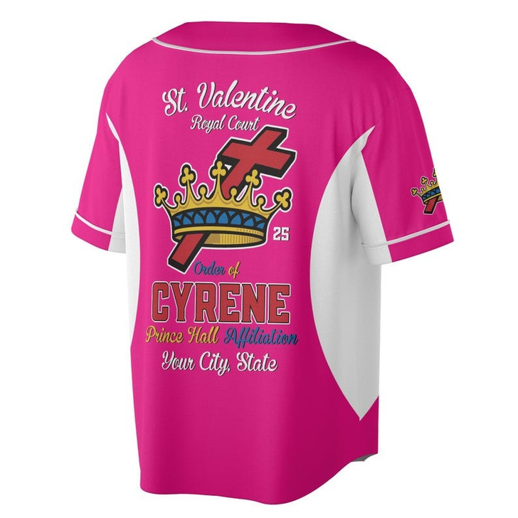 Personalized Court Name Order of the Cyrene Crusaders Prince Hall Affiliation 3D Baseball Jersey Shirt Size S-5XL