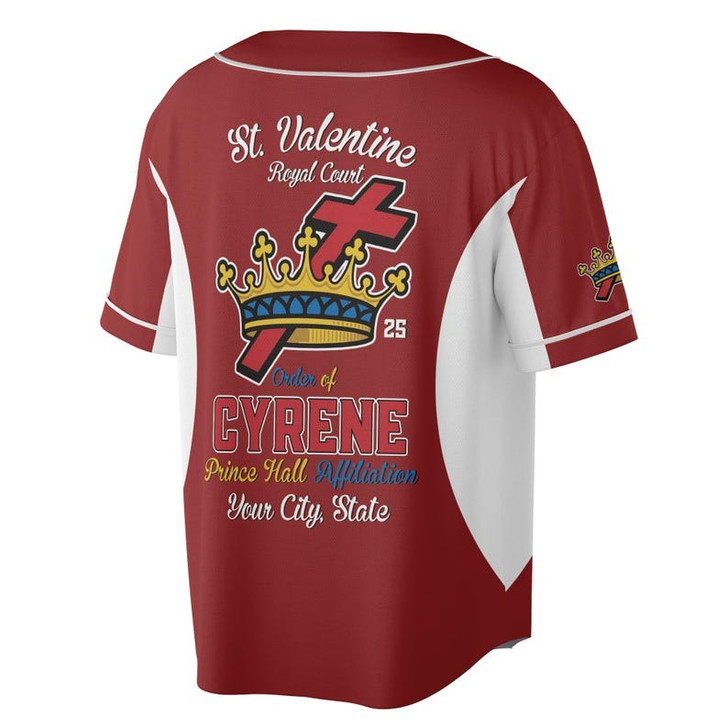 Personalized Court Name Order of the Cyrene Crusaders Prince Hall Affiliation 3D Baseball Jersey Shirt Size S-5XL
