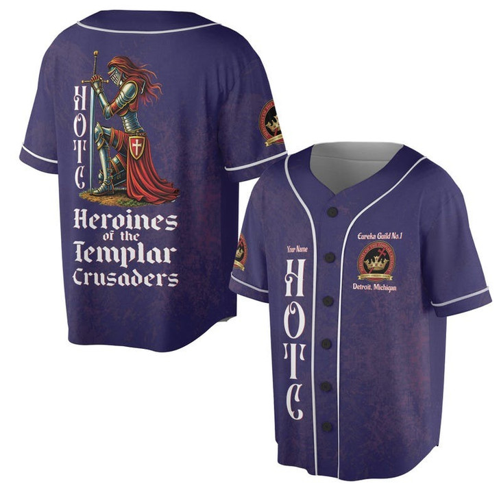 Personalized Guild Name HOTC Heroines of the Templar Crusades 3D Baseball Jersey Shirt Size S-5XL