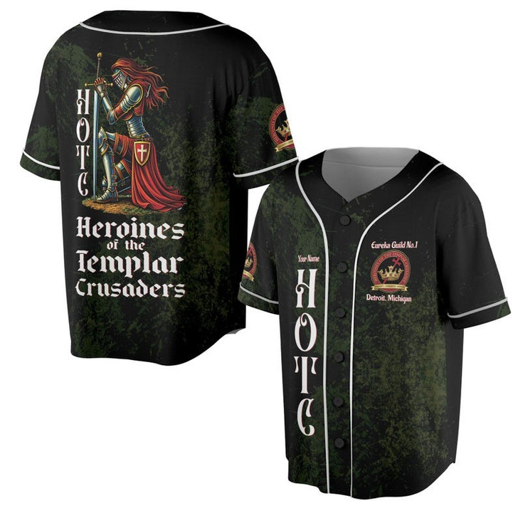 Personalized Guild Name HOTC Heroines of the Templar Crusades 3D Baseball Jersey Shirt Size S-5XL