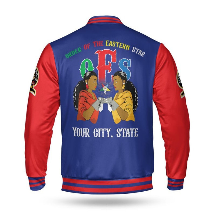Custom Chapter OES Order of the Eastern Star Sisterhood Freemason 3D Baseball Jacket Size S-5XL