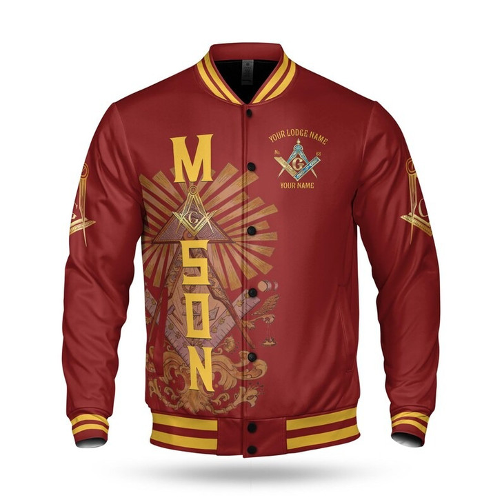 Customize Lodge Name, Name Freemasonry Sign of a Mason 3D Baseball Jacket Size S-5XL