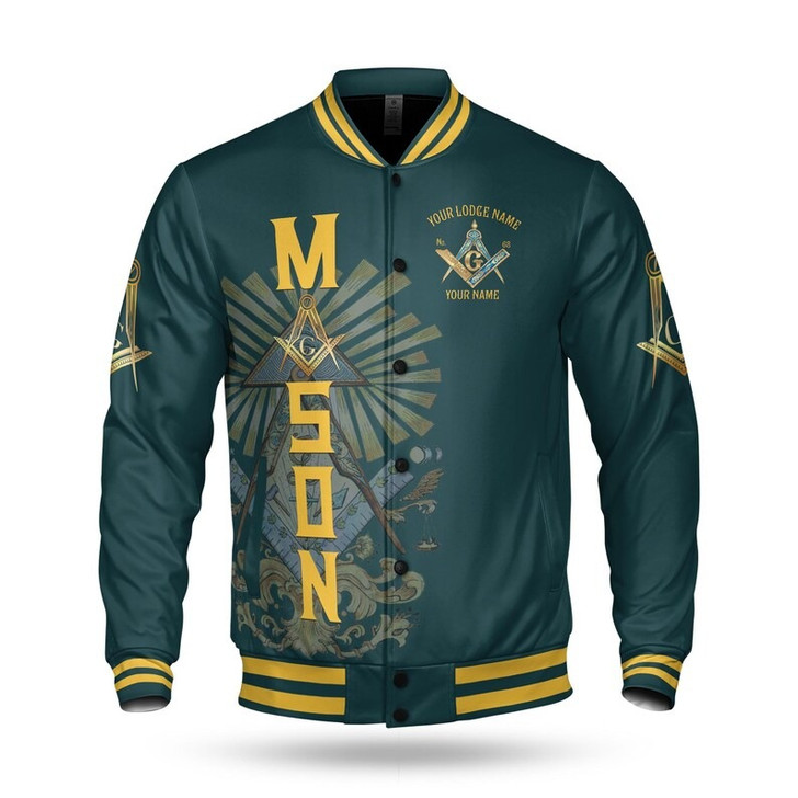 Customize Lodge Name, Name Freemasonry Sign of a Mason 3D Baseball Jacket Size S-5XL