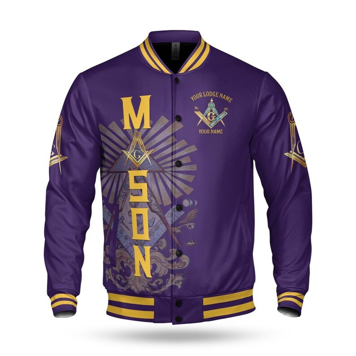 Customize Lodge Name, Name Freemasonry Sign of a Mason 3D Baseball Jacket Size S-5XL