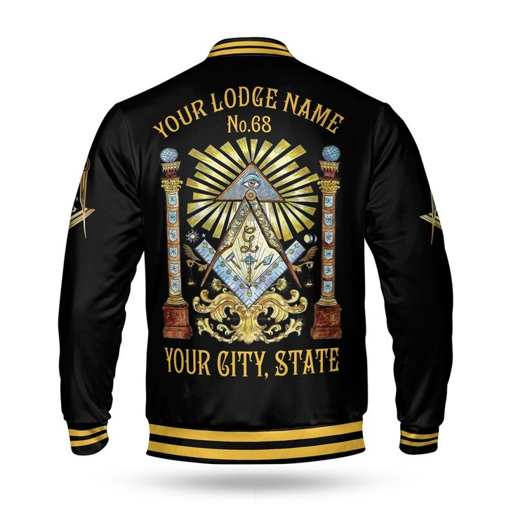 Customize Lodge Name, Name Freemasonry Sign of a Mason 3D Baseball Jacket Size S-5XL