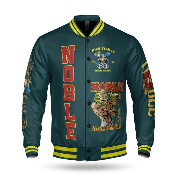 Custom King Of The Desert Shriner Nobles Mystic Ancient Freemason 3D Baseball Jacket Size S-5XL