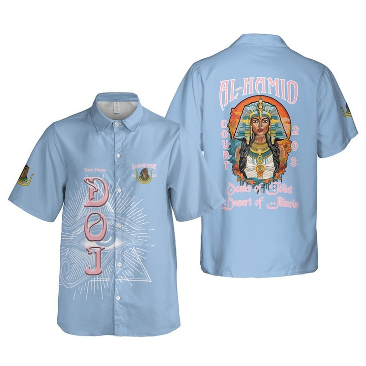 Personalized Court Name DOI Egyptian Ancient Sunset Sovereign 3D Button Down Shirt Size S-5XL