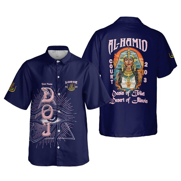 Personalized Court Name DOI Egyptian Ancient Sunset Sovereign 3D Button Down Shirt Size S-5XL