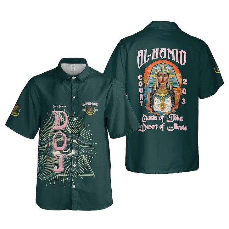 Personalized Court Name DOI Egyptian Ancient Sunset Sovereign 3D Button Down Shirt Size S-5XL