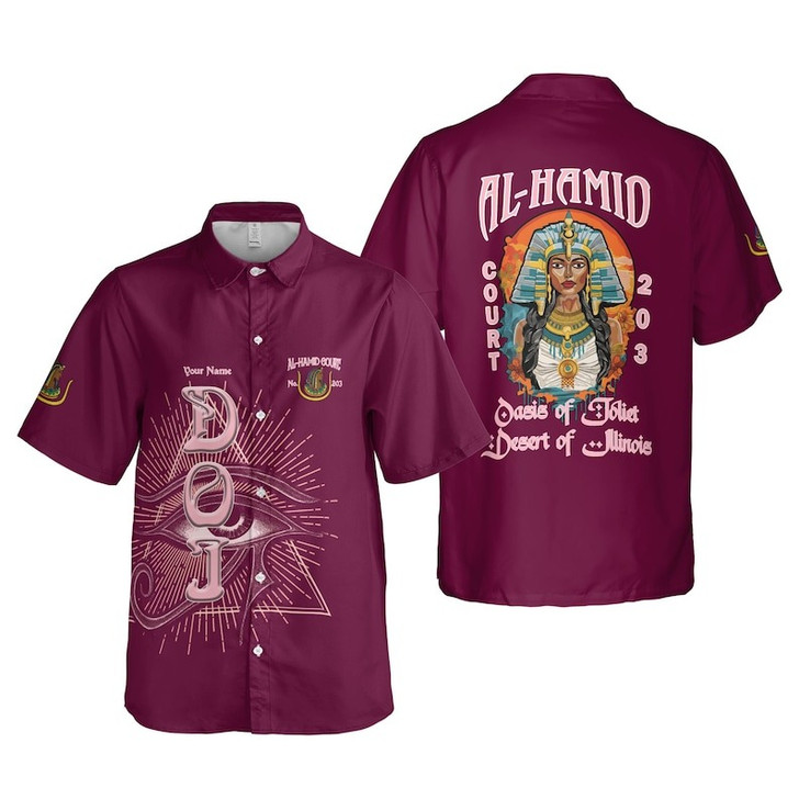 Personalized Court Name DOI Egyptian Ancient Sunset Sovereign 3D Button Down Shirt Size S-5XL
