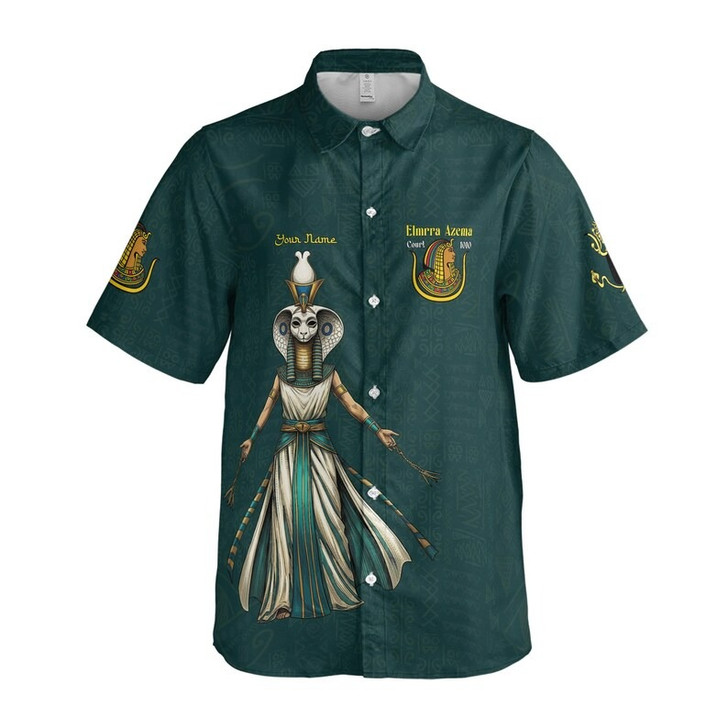 Personalized Court Name DOI Egyptian Ancient Goddess Crown of Eternity 3D Button Down Shirt Size S-5XL