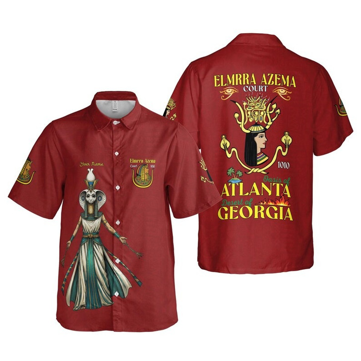 Personalized Court Name DOI Egyptian Ancient Goddess Crown of Eternity 3D Button Down Shirt Size S-5XL
