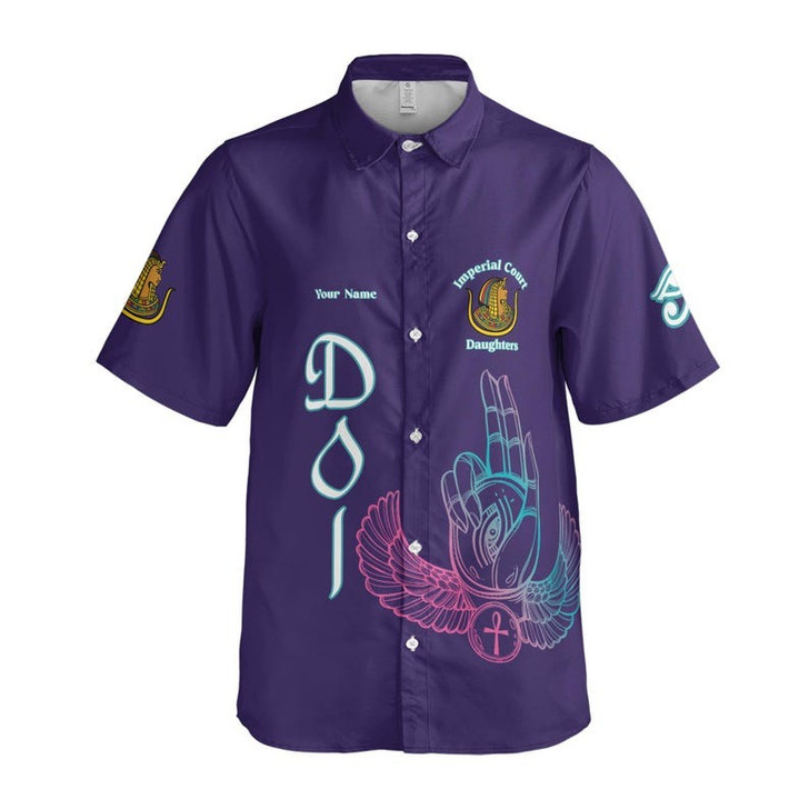 Personalized Court Name DOI Egyptian Ancient Goddess All Seeing Eye 3D Button Down Size S-5XL