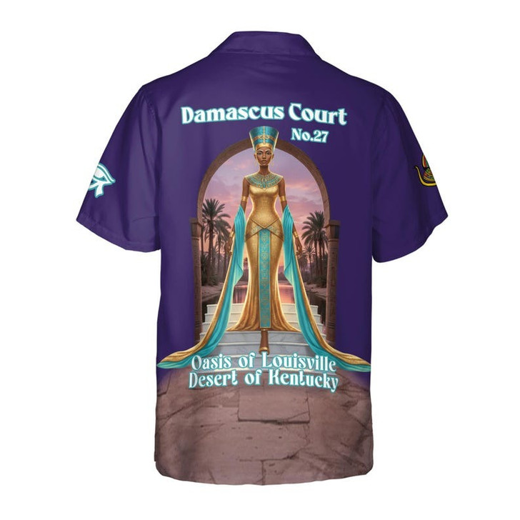 Personalized Court Name DOI Egyptian Ancient Goddess All Seeing Eye 3D Button Down Size S-5XL