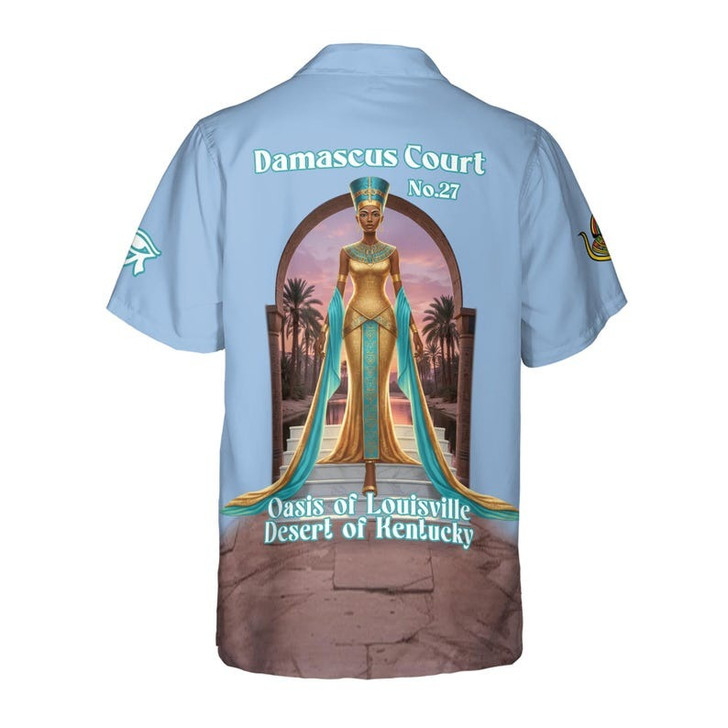 Personalized Court Name DOI Egyptian Ancient Goddess All Seeing Eye 3D Button Down Size S-5XL