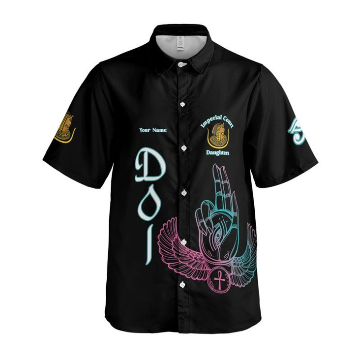 Personalized Court Name DOI Egyptian Ancient Goddess All Seeing Eye 3D Button Down Size S-5XL