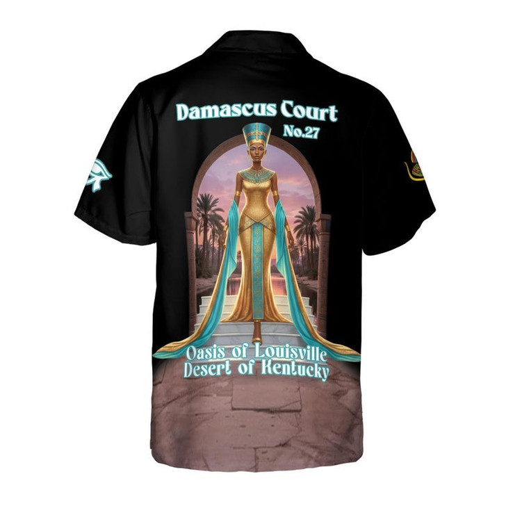 Personalized Court Name DOI Egyptian Ancient Goddess All Seeing Eye 3D Button Down Size S-5XL
