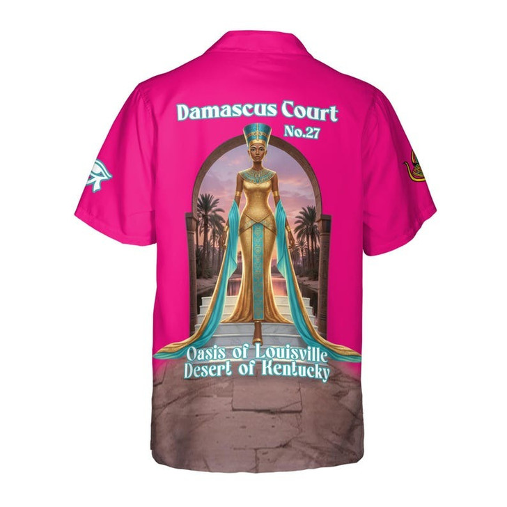 Personalized Court Name DOI Egyptian Ancient Goddess All Seeing Eye 3D Button Down Size S-5XL