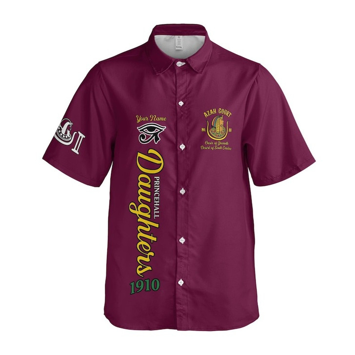 Personalized Court Name DOI Princehall Daughters 1910 Honor & Integrity 3D Button Down Size S-5XL