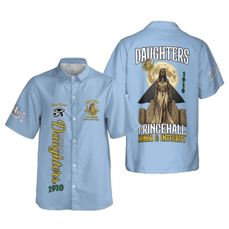 Personalized Court Name DOI Princehall Daughters 1910 Honor & Integrity 3D Button Down Size S-5XL