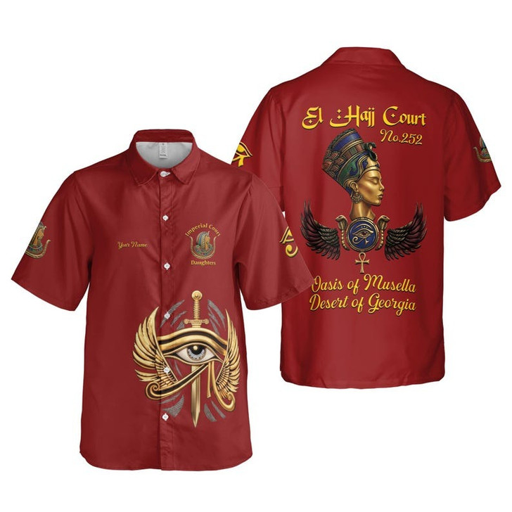 Personalized Court Name DOI Queen of Eternity Shriners AEAONMS 3D Button Down Size S-5XL