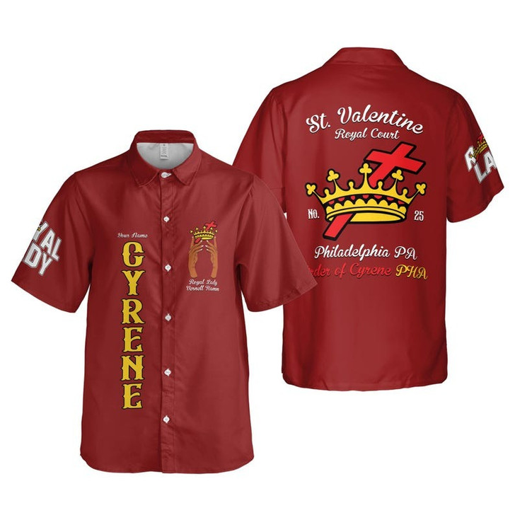 Personalized Court Name Order of the Cyrene Crusaders Royal Lady 3D Button Down Size S-5XL