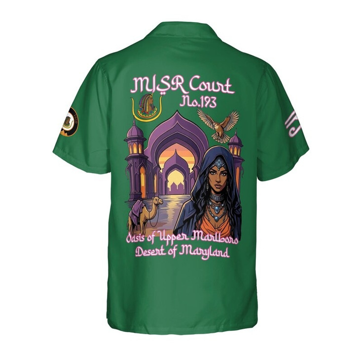 Personalized Court Name DOI Daughters Of Isis Purple Lady Shriners AEAONMS 3D Button Down Size S-5XL