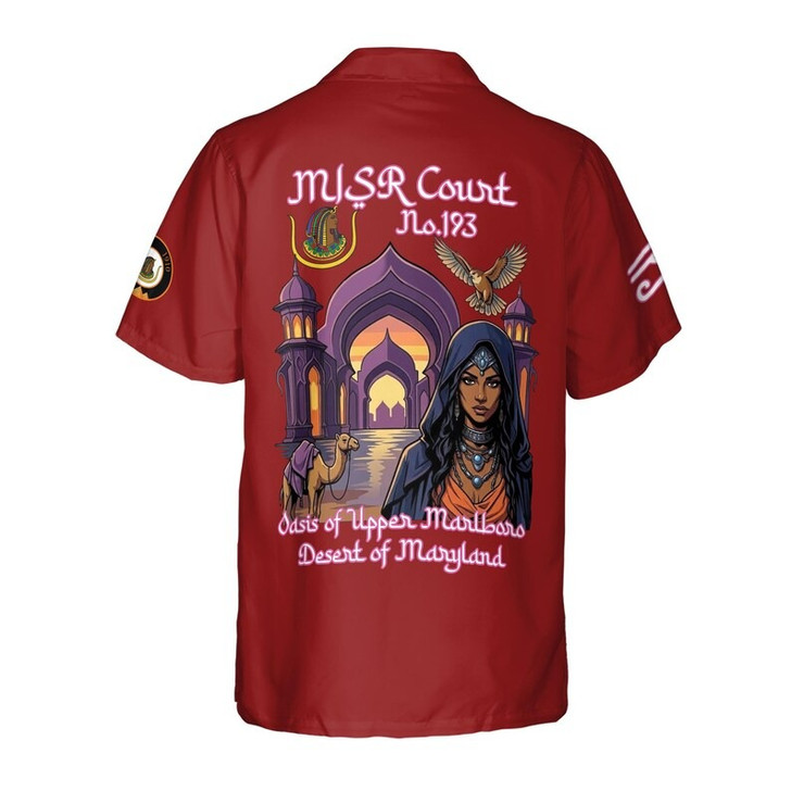 Personalized Court Name DOI Daughters Of Isis Purple Lady Shriners AEAONMS 3D Button Down Size S-5XL