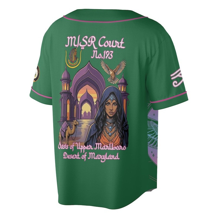 Personalized Court Name DOI Daughters Of Isis Purple Lady Shriners AEAONMS 3D Baseball Jersey Shirt Size S-5XL