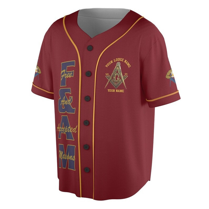 Custom Freemasonry Father Of All 1784 PHA 3D Baseball Jersey Shirt Size S-5XL