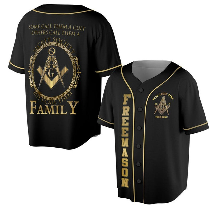 Freemason Custom Lodge Name And Number Family Secret Society 3D Baseball Jersey Shirt Size S-5XL