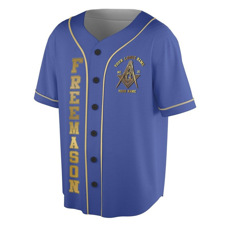 Freemason Custom Lodge Name And Number Family Secret Society 3D Baseball Jersey Shirt Size S-5XL