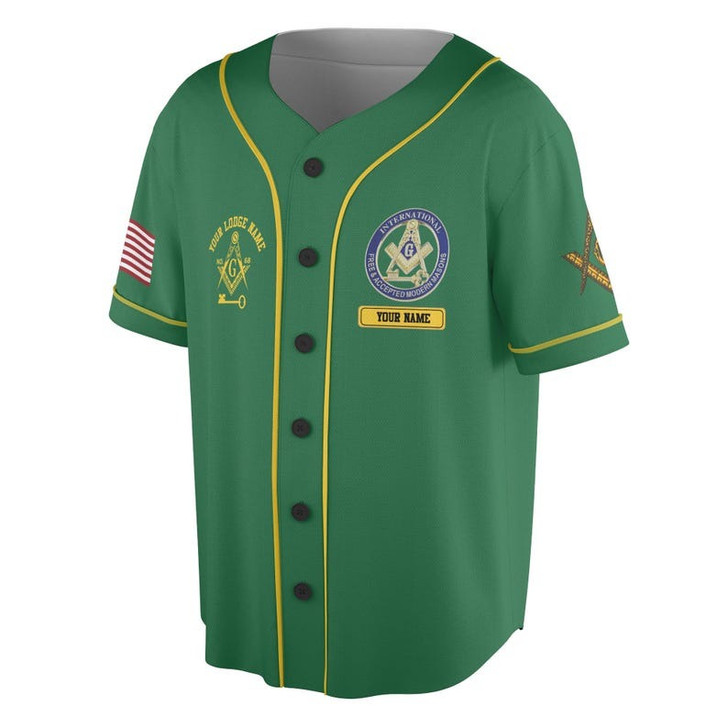 Personalized International Masonic Emblem 3D Baseball Jersey Shirt Size S-5XL
