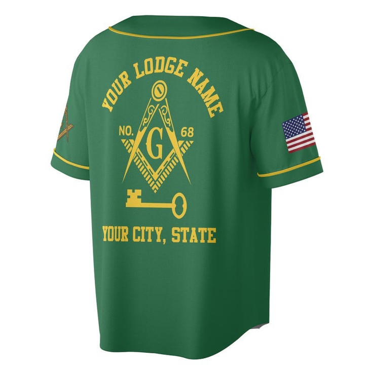 Personalized International Masonic Emblem 3D Baseball Jersey Shirt Size S-5XL