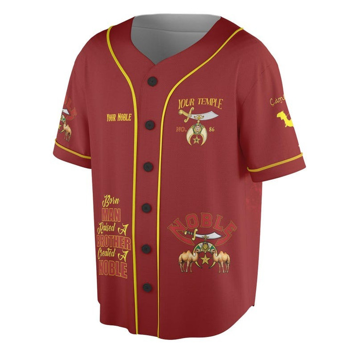 Personalized Temple Name Nobles Mystic Shrine AEAONMS Born Man Created A Noble Freemasonry 3D Baseball Jersey Shirt Size S-5XL