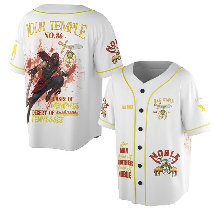 Personalized Temple Name Nobles Mystic Shrine AEAONMS Born Man Created A Noble Freemasonry 3D Baseball Jersey Shirt Size S-5XL