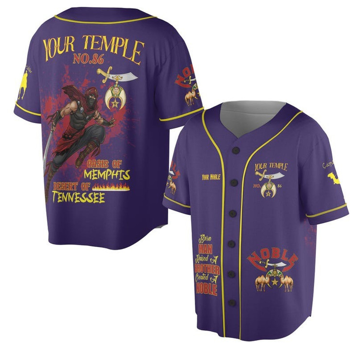 Personalized Temple Name Nobles Mystic Shrine AEAONMS Born Man Created A Noble Freemasonry 3D Baseball Jersey Shirt Size S-5XL
