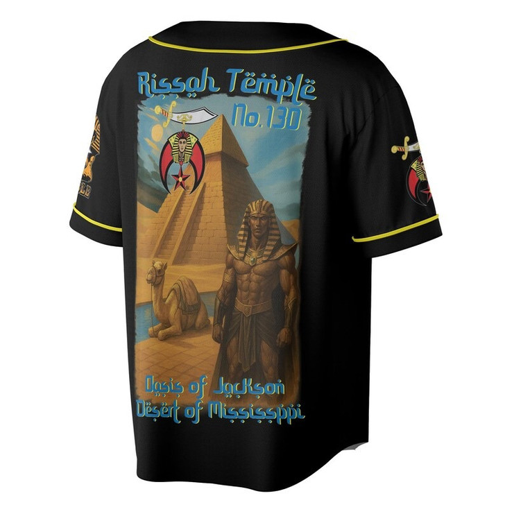 Custom Temple Name Nobles Mystic Shrine AEAONMS Pyramid and Camel Freemasonry 3D Baseball Jersey Shirt Size S-5XL