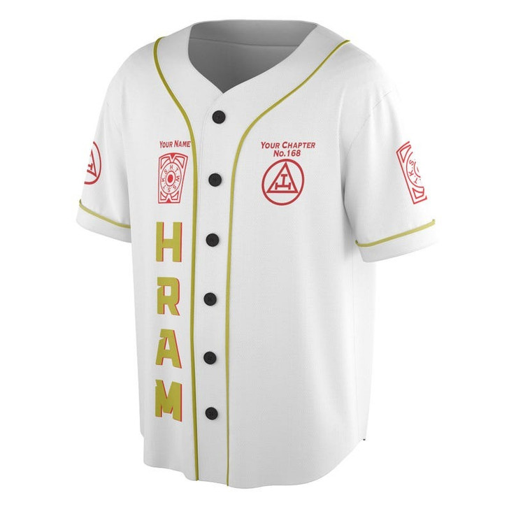 Custom Chapter Name Holy Royal Arch Masonic Keystone York Rite Freemasonry 3D Baseball Jersey Shirt Size S-5XL