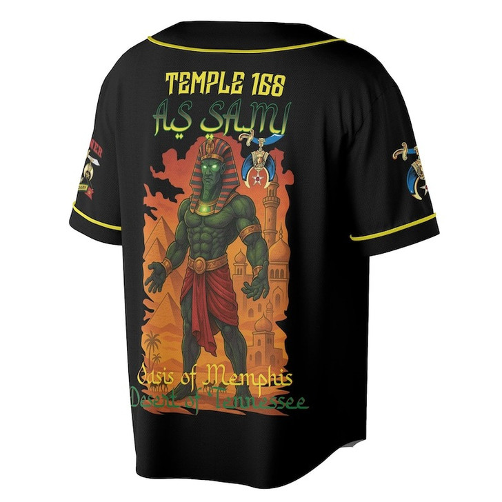 Custom Temple Name Nobles Mystic Shrine AEAONMS Pharaoh Pyramids Legendary Freemasonry 3D Baseball Jersey Shirt Size S-5XL