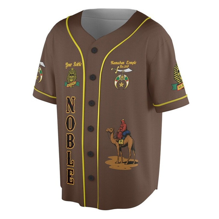 Custom Temple Name Nobles Mystic Shrine AEAONMS Ra And Anubis Nile Freemasonry 3D Baseball Jersey Shirt Size S-5XL