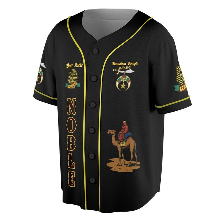 Custom Temple Name Nobles Mystic Shrine AEAONMS Ra And Anubis Nile Freemasonry 3D Baseball Jersey Shirt Size S-5XL