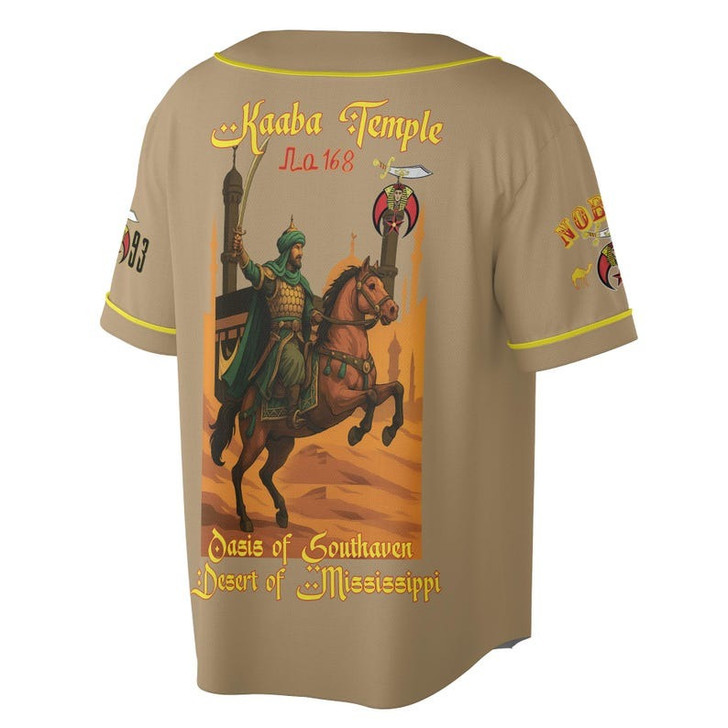 Custom Temple Name Nobles Mystic Shrine AEAONMS Kaaba Guardian PHA 1893 Freemasonry 3D Baseball Jersey Shirt Size S-5XL