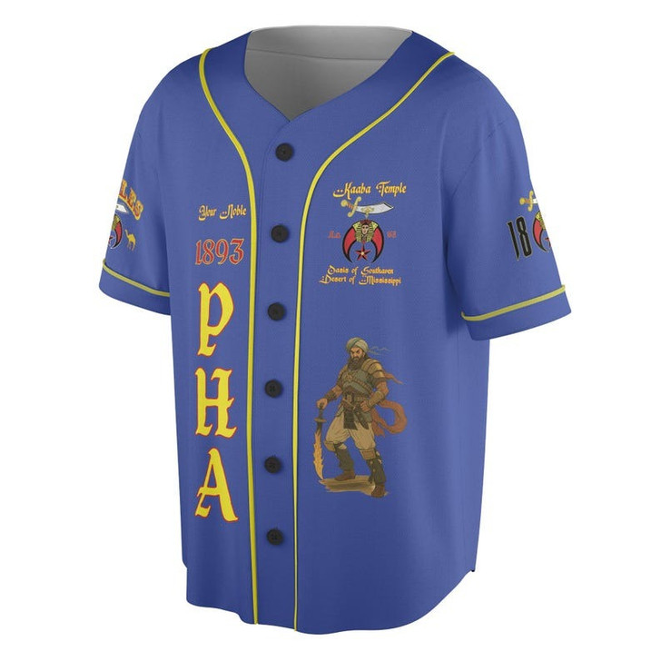 Custom Temple Name Nobles Mystic Shrine AEAONMS Kaaba Guardian PHA 1893 Freemasonry 3D Baseball Jersey Shirt Size S-5XL