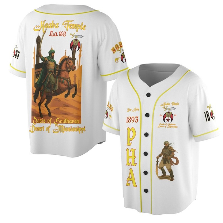 Custom Temple Name Nobles Mystic Shrine AEAONMS Kaaba Guardian PHA 1893 Freemasonry 3D Baseball Jersey Shirt Size S-5XL