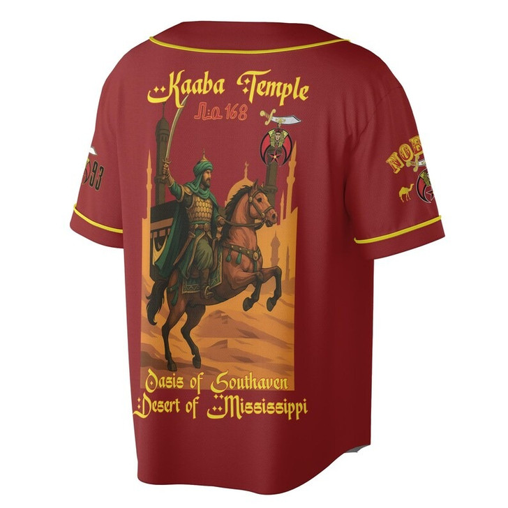 Custom Temple Name Nobles Mystic Shrine AEAONMS Kaaba Guardian PHA 1893 Freemasonry 3D Baseball Jersey Shirt Size S-5XL