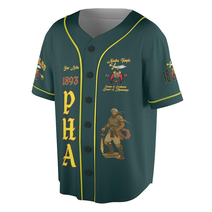Custom Temple Name Nobles Mystic Shrine AEAONMS Kaaba Guardian PHA 1893 Freemasonry 3D Baseball Jersey Shirt Size S-5XL