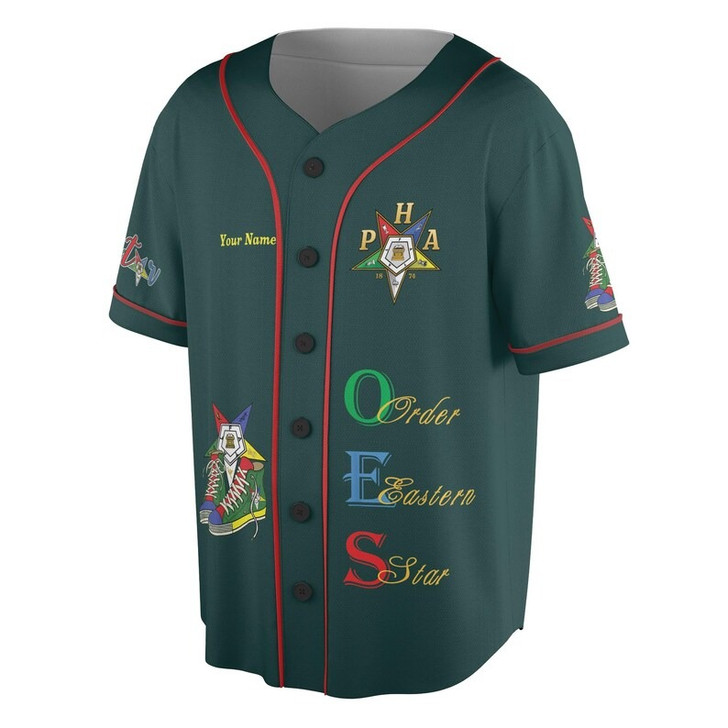 Custom Chapter Name OES Order of the Eastern Sister Destined To Shine 3D Baseball Jersey Shirt Size S-5XL